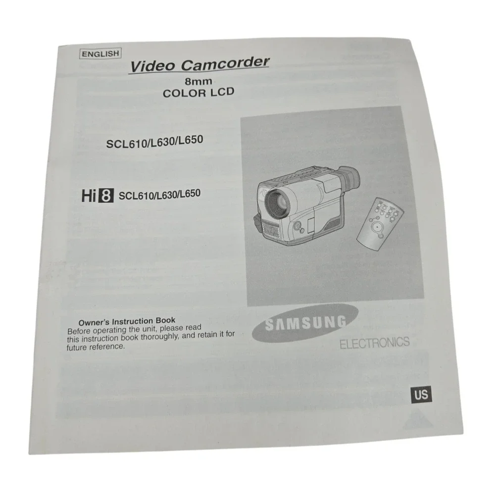 Samsung SCL610 Hi8 8mm Camcorder w Bag, Charger, A/V Cable, Tape, + Manual VIDEO